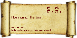 Hornung Hajna névjegykártya